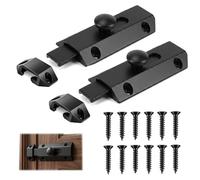 2 pernos de puerta para puertas internas, cerradura deslizante negra de 3 pulgadas, cerradura deslizante de aleación de zinc con tornillos, cerraduras de baño modernas para puertas, perno de bloqueo