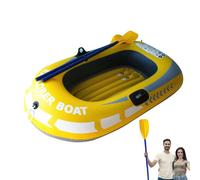 2 Person Inflatable Boat - PVC Fishing Kayak | Thickened Folding PVC Raft with Double Paddles, Portable Canoe for Outdoor Drifting, Summer Water Sports, and Recreational River Trips
