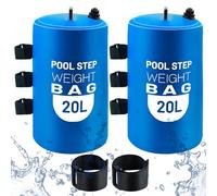 2 Pesas para Escalera de Piscina, 20 L, Impermeables, universales, Bolsas de Arena duraderas, Bolsa de Viaje para Canoa, Bolsa Seca de PVC 500D con Mango Resistente, Funciona con escalones de Piscina