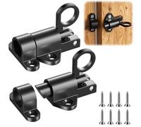 2 pestillos automáticos para puerta, cerrojo de muelle, cerrojo para puerta de jardín, cerrojo con tornillos, cerradura deslizante para ventanas, puertas de armarios, puertas de jardín, jaulas de