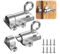 2 pestillos automáticos para puertas, cerrojos de muelle, cerrojo de cerradura, cerrojo para puerta de jardín, cerrojo deslizante con tornillos, cerradura deslizante para ventanas, puertas de armarios