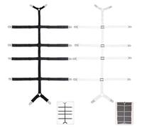 2 Pezzi Fermalenzuolo Regolabile, Cinghia Elastica per Lenzuolo con Clip Metallico, Fermalenzuolo Angolo Anti-Scadimento per Biancheria da Letto, Juego de 2 Correas Ajustables para sábanas 120-250cm