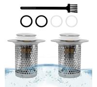(2 pezzi) Filtro per lavello in Acciaio INOX, ReleyWell 33 × 50 mm raccoglitore di Capelli per doccia, Filtro per lavello con Anima in Rame a scomparsa per cucina, bagno, Vasca da bagno