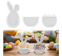 2 pezzi stampi in silicone a forma di coniglio per Pasqua, con coperchio per conservazione, decorazioni a forma di coniglio, adatti per gesso, sapone, artigianato e decorazioni, regalo di Pasqua