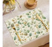 2 pezzi tovaglietta con Stampa a Base vegetale, 30 x 45 cm Tovagliette lavabili, Rami e gemme, antiscivolo Tovagliette in Cotone e Lino, adatte per cucina, soggiorno, Sala da pranzo, Bar