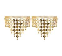 2-piece belly dance headdress set with coin tassels for dance performances