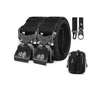 2-piece men's tactical belt, work belt heavy duty belt, belt military hiking 3.8cm width, gift with molle pouch and water bottle clip hook
