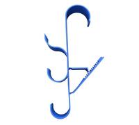 2-Piece Pool Pole Hanger Hooks, Heavy Duty Storage Attachment Pool Poles Bags, Wall Mount Organizer Set, Ideal for Outdoor Deck, Swimming Area, Cleaning Equipment Management, 13x30x2cm Gray Blue