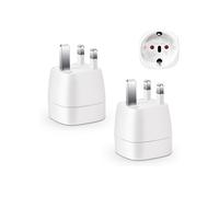 2-Piece UK Plug Adapter Set, Travel Adapter France to UK, Plug Adapter for Ireland, England, Scotland