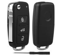 2 Pièces 3-Botones Llave de Coche a Distancia Carcasa para Volkswagen VW UP Golf MK6 Polo Tiguan Touareg Passat,Mando Distancia Coche Plegable Repuesto mit Schraubendreher,3-Tasten Carcasa Llave Mando