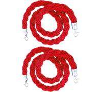 2 Pieces Blue/Red Nylon Braided Hemp Rope Safety Barrier,Stanchion Rope