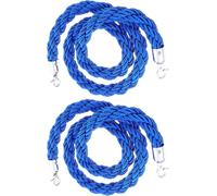 2 Pieces Blue/Red Nylon Braided Hemp Rope Safety Barrier,Stanchion Rope