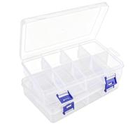 2 Pièces Boite Compartiment Transparent, Boite Rangement Perles Petite Boites de Rangement avec Boucle Boites Rangement Petite Pieces pour Boutons, Perles, Bijoux, Bagues, Boucles d'oreilles