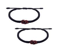 2 Pieces Bracelet for Couple, Friendship Bracelets Adjustable Braided Bracelets Handmade Good Luck Protection for Men and Women Birthday Gift for Girlfriend Boyfriend Wife Husband Family Friends