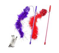 2 Pieces Feather Toys for Cats,Funny Cat Stick Cat Toys,Interactive Cat Feather Toys