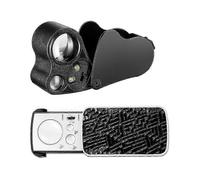 2 Pieces Jewelers Loupe 30X 60X 90X Illuminated Jewelers Eye Loupe Magnifier Portable Jewelry Loupe Magnifier