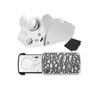 2 Pieces Jewelers Loupe 30x 60x 90x Jewelers Eye Loupe Magnifier Jewelry Magnifying Glass Loop Led