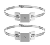 2 Pieces Pole Mounting Brackets - Adjustable Street Sign Hardware | Metal Brackets for Round Poles Cameras Solar Panels Rust-Resistant Strong Easy to Install, 4.15 Inches