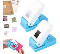 2 Pieces Postage Shape Rectangle Paper Punch Square Stamps for Crafts Scrapbooking 1 x 0.8 Inch Scalloped Edge Cutter Craft Supplies