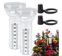 2 Pieces Rain Gauge - Glass Clear Replacement Cups, Rain Gauge Outdoor Replacement Tube with High Visibility Markings, Professional Measurement Cylinders, Weather Monitoring Tool for Yard Lawn Garden