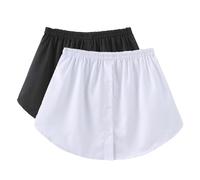 2 Pieces Shirt Extenders for Women Adjustable Layered Fake Top Lower Sweep Shirt Women Girls Casual Half Length Mini Skirt