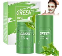 2 Pieces Solid Deep Cleansing Mask, Green Mask Stick Effective Moisturizing, Green Tea Stick Mask, Skin Care, Suitable for Women and Men of All Skin Types