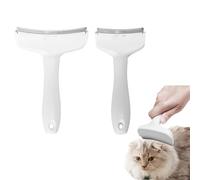 2 Pieces V Tooth Deshedding Comb for Pets, V-Shaped Teeth Deshedding Tool with Ergonomic Handle, Professional Pet Grooming Brush, Pet Hair Removal Tool (White)
