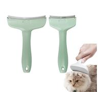 2 Pieces V Tooth Deshedding Comb for Pets, V-Shaped Teeth Deshedding Tool with Ergonomic Handle, Professional Pet Grooming Brush, Pet Hair Removal Tool (Green)