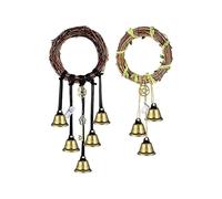 2 Pieces Witch Bells Protection for Door Knob Hanger Handmade Wiccan Wind Chimes Handmade Wicca Bell Wreath Witchy Decor