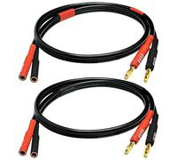 2 pies Banana Plug Extension Cables - 24 pulgadas Banana hembra Jack a Banana macho Plug Cable - 2 Pack