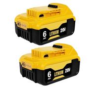 2 Pieza 20V 6.0Ah Batería Recargable De Ion Litio Compatible con Dewalt MAX/DCD/DCF/DCG/ DCB206 DCB200 Herramienta Eléctrica Sin Cable Accesorios