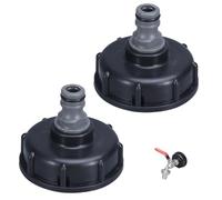 2 Pieza Adaptador Grifo Manguera Deposito Agua 1000 Litros,Adaptador de Depósito Ibc Water Tank Conector de Tanque,Conexión Contenedor Tapa S60×6 Plastico Conector Tapon Garrafas Cubierta,para Tapón
