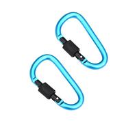 2 Pieza Blue Lac Mosquetones Tornillo de Cierre de Aluminio - indispensable para Viajes Camping, portallaves, Aventuras al Aire Libre el Equipo Vacaciones Mujeres