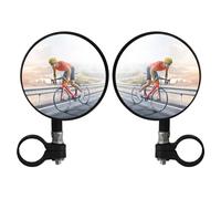 2 Pieza Espejo Retrovisor de Bicicleta,360° Adjustable Espejos Retrovisores Manillar,HD Gran Angular Retrovisor Patinete Electrico para 20-24mm Manillar para E-Bike