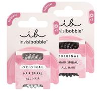 2 Pieza invisibobble Juego de gomas para el pelo (1 negra + 1 transparente)