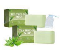 2 Pieza JabóN De áRbol De Té, JabóN Natural De Arbol De Té Con Redes De Espuma, Jabon Manos Cuerpo Y Cara, Controla La Grasa,Elimina El Sudor Y El Mal Olor