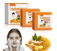 2 pieza Jabón de Cúrcuma, Kojic Acid Soap, Jabón de Cúrcuma para la Cara, Turmeric Soap, Jabón Cúrcuma Facial, una Limpieza Suave y Profunda Puntos Oscuros para Cuerpo y Cara, 2x100g