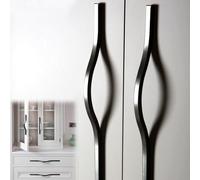2 Pieza Manijas de Arco,perilla de cajón Pomo negro para puerta de armario,Tirador de aleación de aluminio de cocina Tiradores Gabinete Muebles