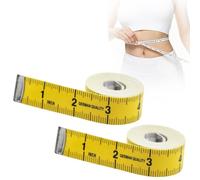 2 Pieza Metro para Costura,Cinta Métrica Blanda de Doble Cara,Metro de Sastre Suave,Cinta Métrica para el Cuerpo,Cinta Métrica Costura Cinta,Cm&Inch cinta sastrería,150cm(amarillo, blanco)