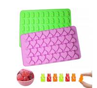 2 Pieza Moldes Gominolas Silicona, Moldes Silicona Corazón, Moldes Silicona Mariposa, Molde Reutilizable para Hornear Dulces, Moldes de Silicona para Hacer Dulces, Gelatina, Chocolate, Galletas (A)