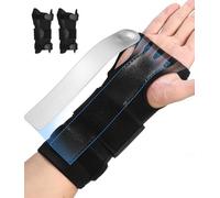 2 Pieza Muñequera Tunel Carpiano, Ferula Tunel Carpiano con Férulas Aluminio Extraíble,Muequera Tendinitis Mueca,Muñequera tendinitis para Túnel Carpiano, Esguinces y Torceduras, Artritis(L/Negro)