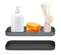 2 Pieza Organizadores para Fregadero de Silicona, Soporte de Esponja para Fregadero de Cocina Antideslizante, Porta Estropajos Fregadero Cocina para Esponjas Estropajos Cepillos Jabó (23x9cm)