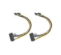 2 Pieza Pc Psu Atx 24 Pines Hembra A Doble Pci-E 6 Pines Macho Convertidor Adaptador Gpu Cable de Alimentación 18Awg 30cm Arrancador de Puente
