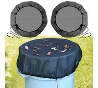 2 Pieza Red para Barril de Lluvia,Red para depósito de Agua de Lluvia,Barril de Lluvia Ajustable,Red de Agua Redonda,Protección Contra Hojas, Mosquitos y Larvas de Mosquitos