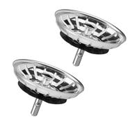 2 Piezas ø 80 mm Filtro Desague Fregadero Acero Inoxidable, Filtro Fregadero Cocina Universal, Antiobstrucción Tapón de Fregadero, Utilizado para Fregadero de Cocina, Fregadero de Baño, Lavabo