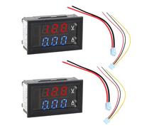 2 piezas 0.28"LED Digital Voltímetro Amperímetro DC 0-100V 10A, Volt Amp 2in1 Tester para 12V / 24V Multímetro Amperaje Medidor Volt Amp Amper Panel