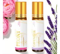2 piezas/1 pieza de aceite aromático de lavanda de 10 ml, aceites de fragancia de peonía en roll-on, aceite para difusor de varillas, fragancia duradera, fácil de transportar. Roller Peony
