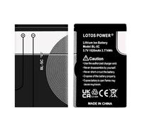 2 Piezas 1020mAh BL-5C BL5C BL 5C batería para 6230 6330 6263 6267 6270 6555 6600 6630 6670 6680 6681 6682 6820 (2 Piezas)