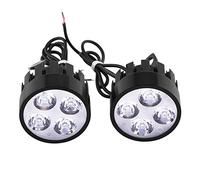 2 piezas 12V 24W focos de la motocicleta a prueba de agua, Keenso Universal 4 LEDs faros de la motocicleta de conducción niebla punto de luz de la cabeza del proyector lámpara de la luz del punto Scoo