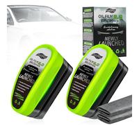 2 Piezas 150ml Automotive Glass Cleaning Board con 2 paños, limpiador de Parabrisas de Coche, Cepillo Limpieza De Película De Aceite Para Automóviles, Removedor de Película de Aceite para Parabrisas